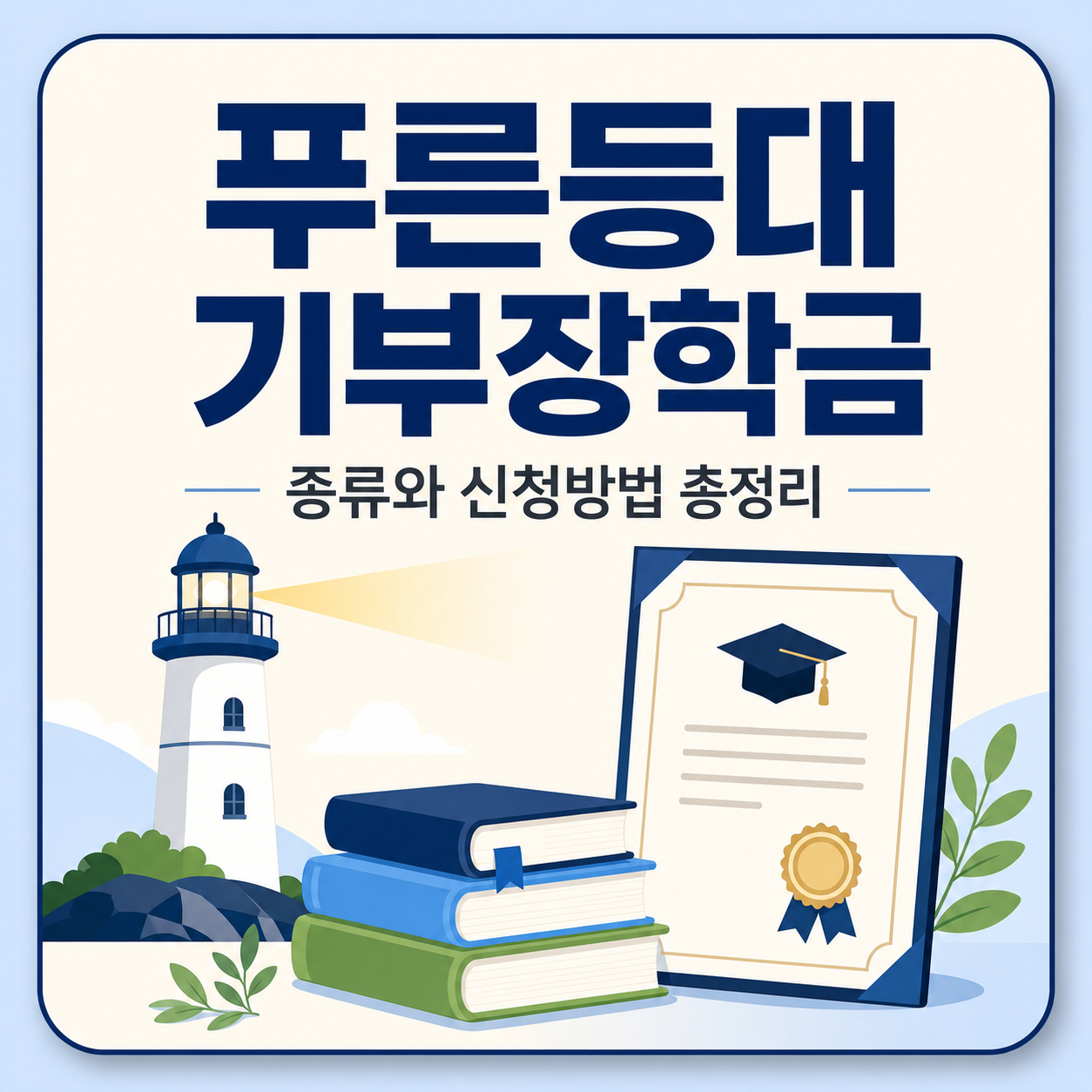 기업 후원 푸른등대 기부장학금 종류와 신청 방법