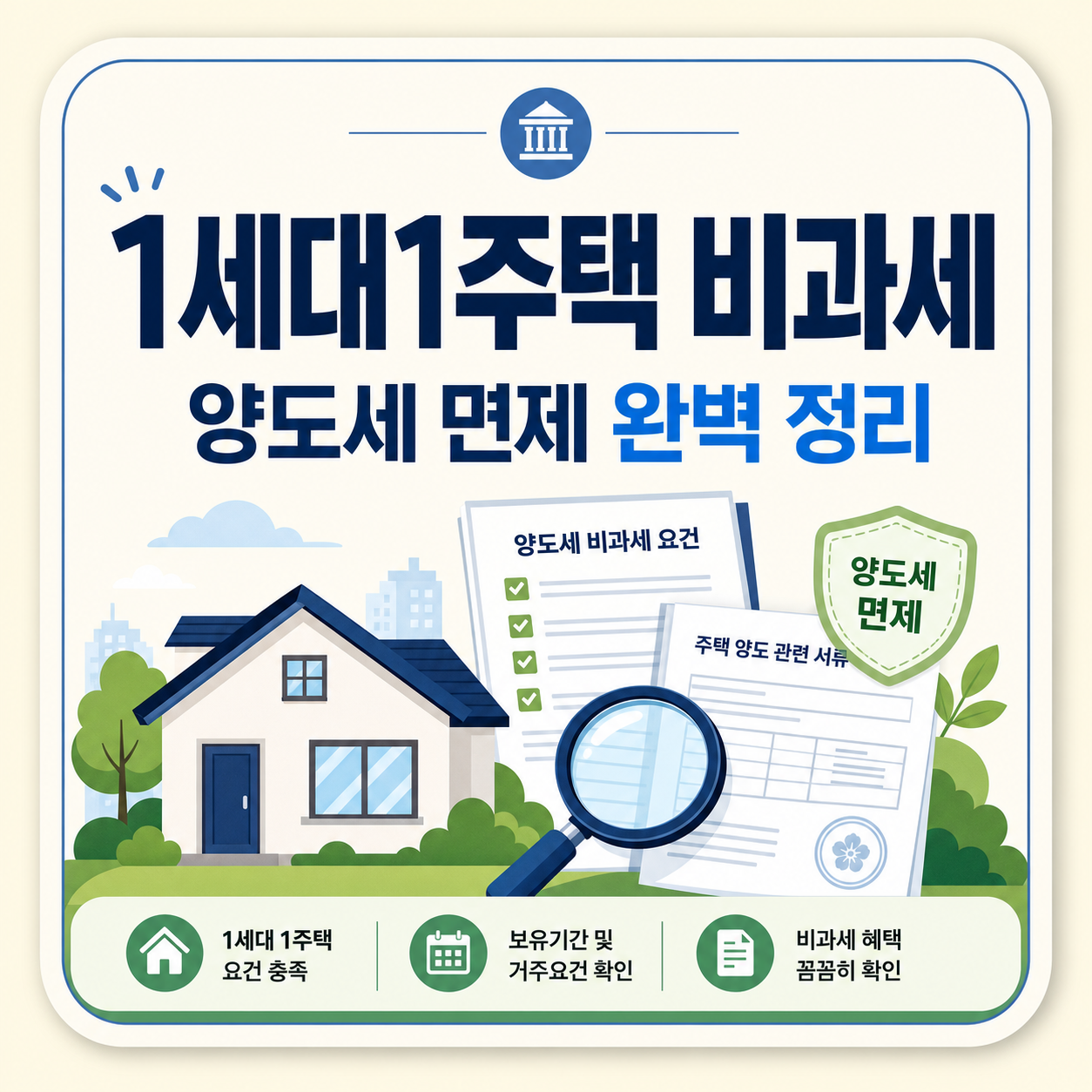 1세대 1주택 양도소득세 비과세 요건 완벽 정리
