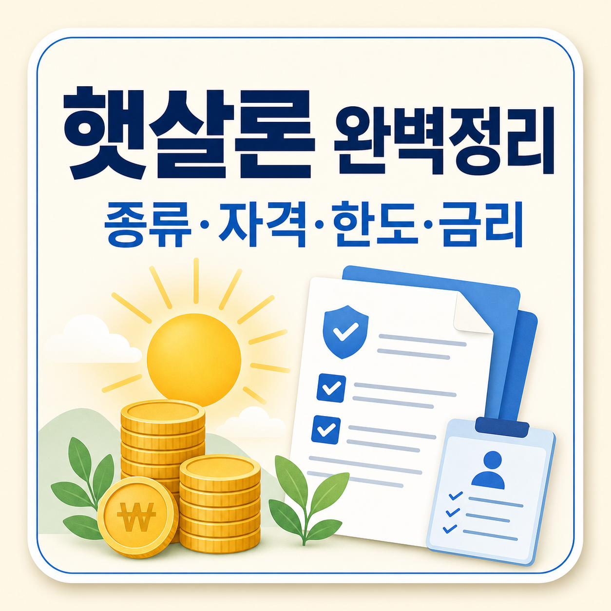 햇살론 종류·자격·한도·금리 총정리(서민금융)
