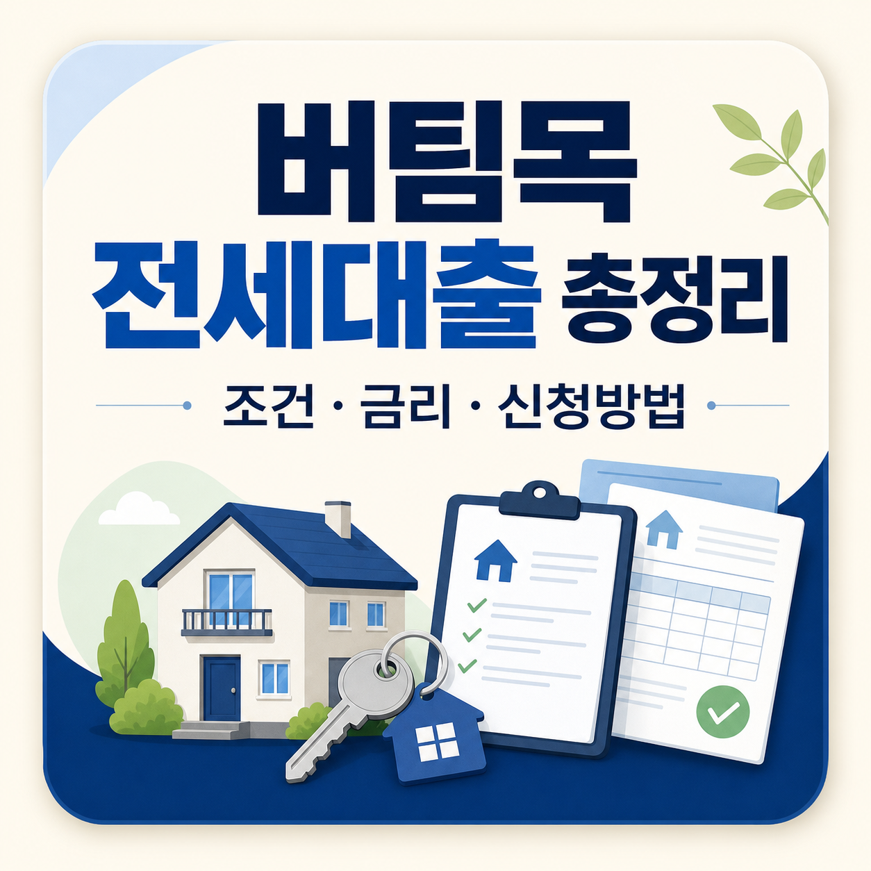 버팀목 전세자금대출 조건과 신청방법 총정리
