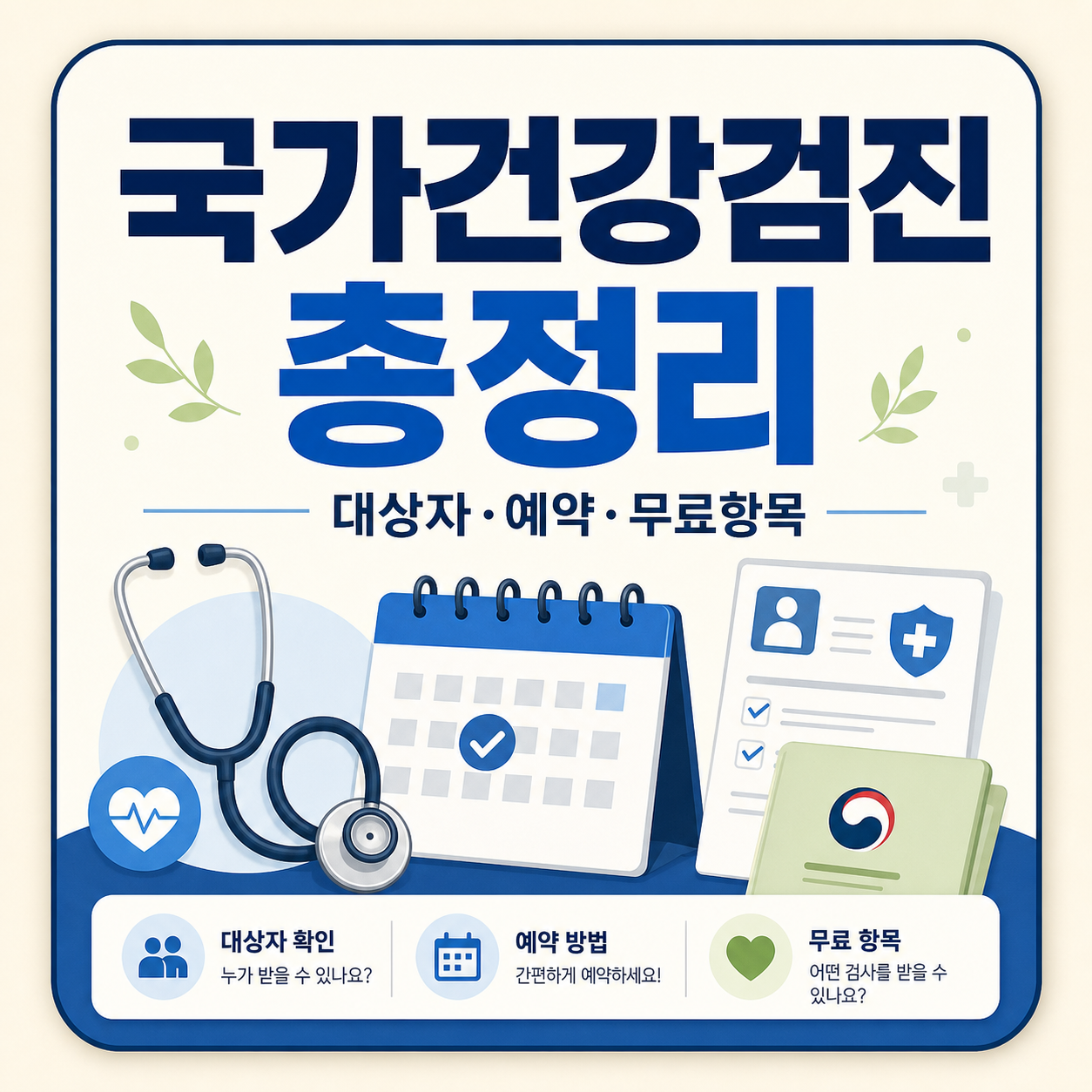국가건강검진 대상자 조회와 예약 방법, 무료 항목