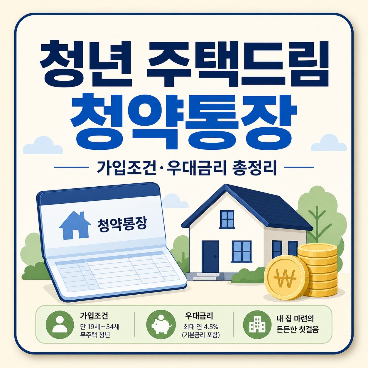 청년 주택드림 청약통장 가입조건과 우대금리
