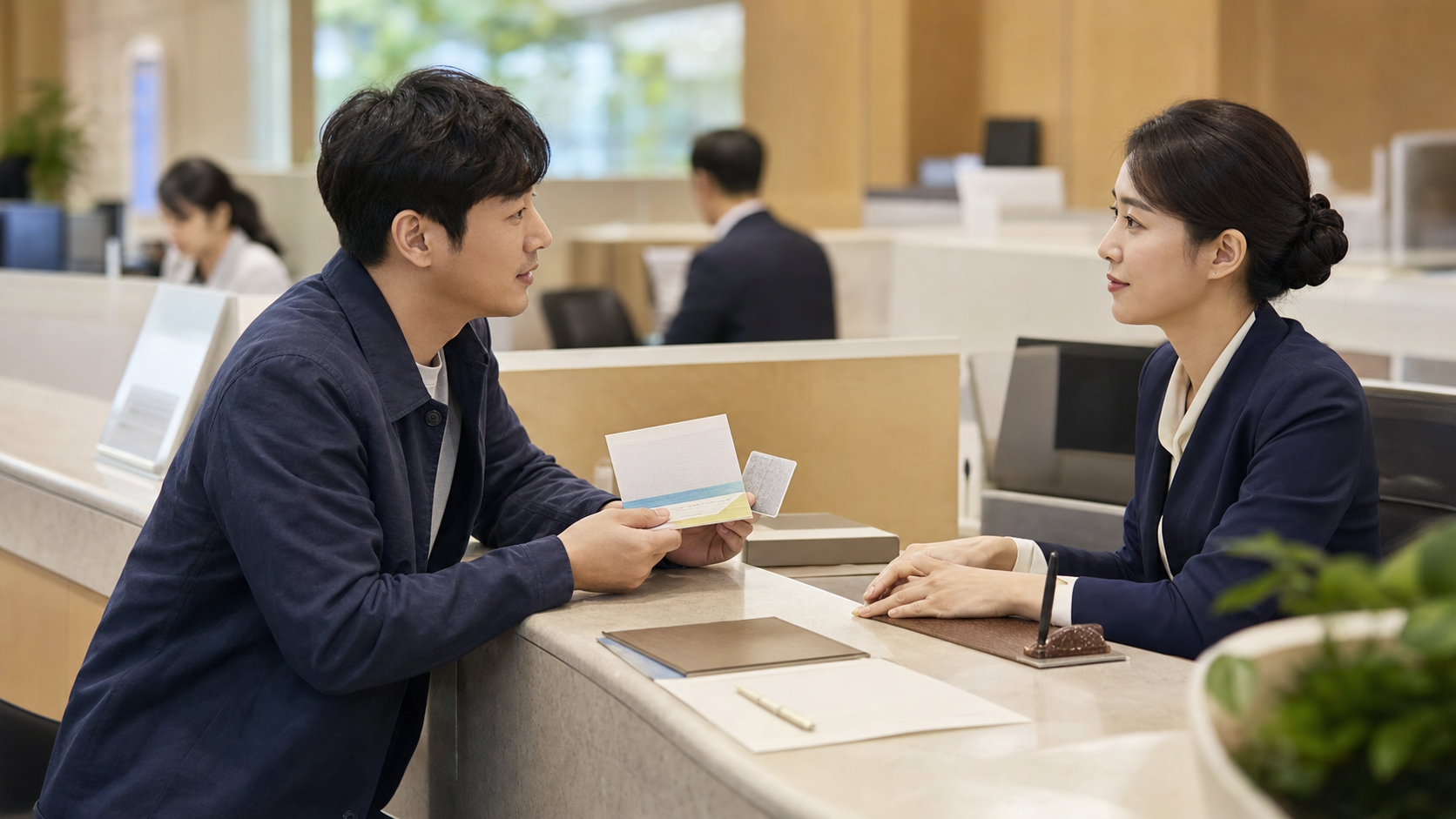 미수령환급금 신청을 위해 은행을 방문한 남성