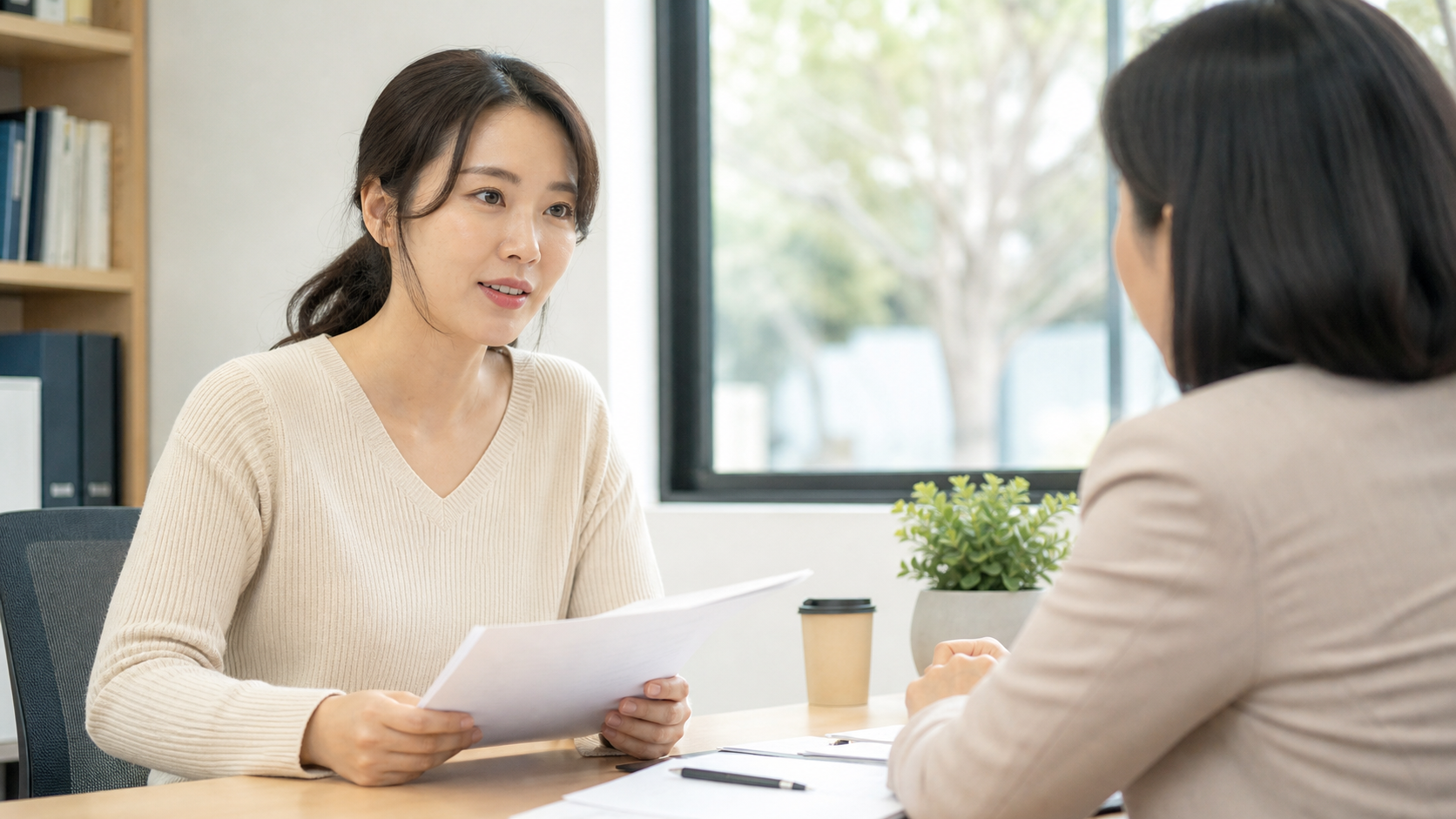 양육비 이행관리원 상담받는 한부모 여성