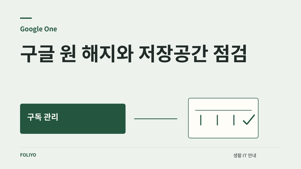 구글 원 해지와 저장공간 점검