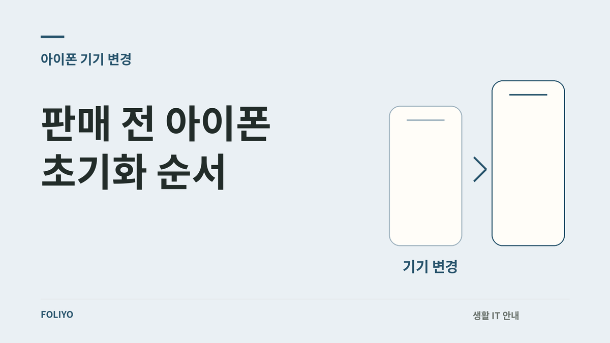 판매 전 아이폰 초기화 순서
